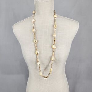 Vintage Hawaiian Lei Mini Conch Nutmeg Sea Shell Necklace Luau 37" Tropical